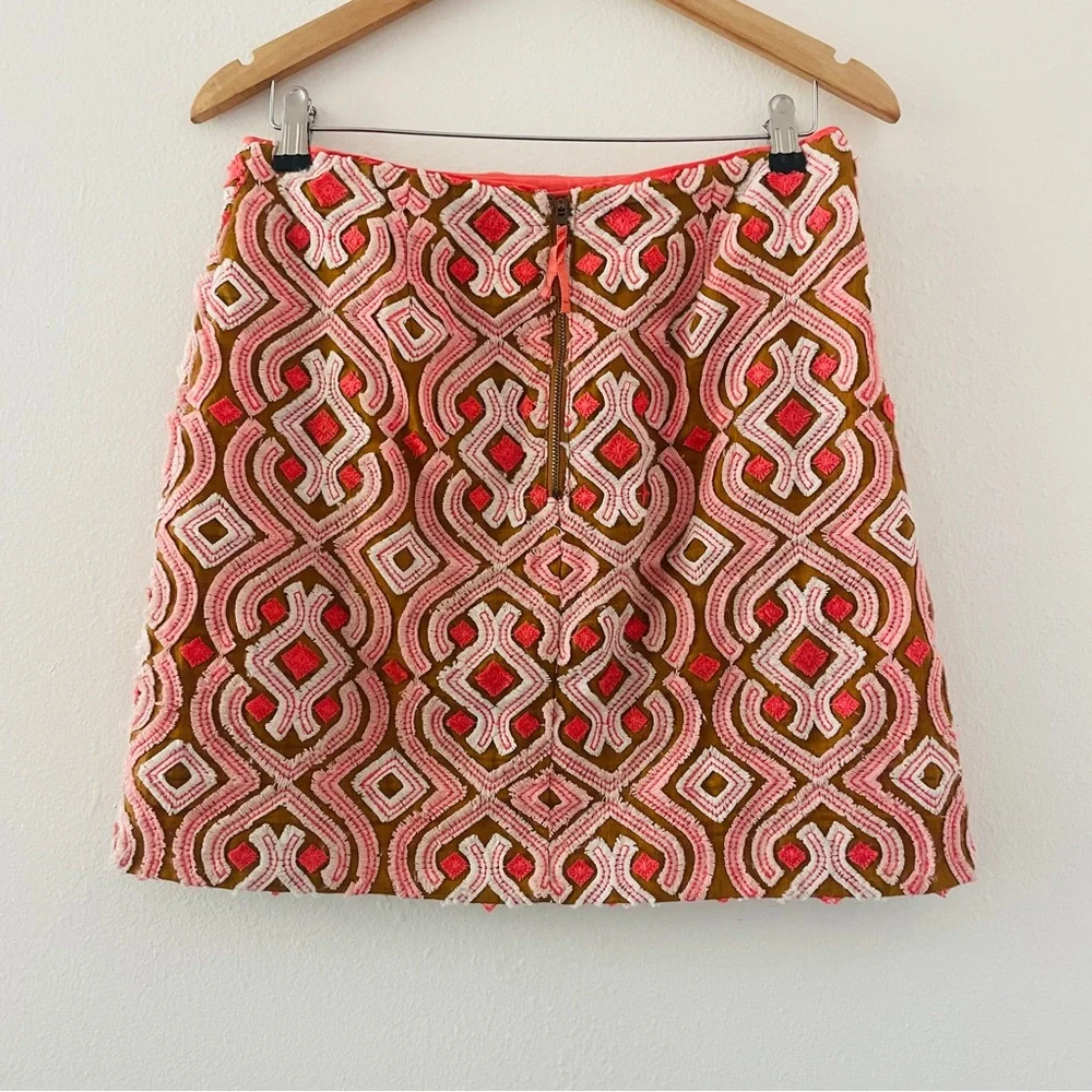 Anthropologie Slim Mini Skirt - Pink & Brown